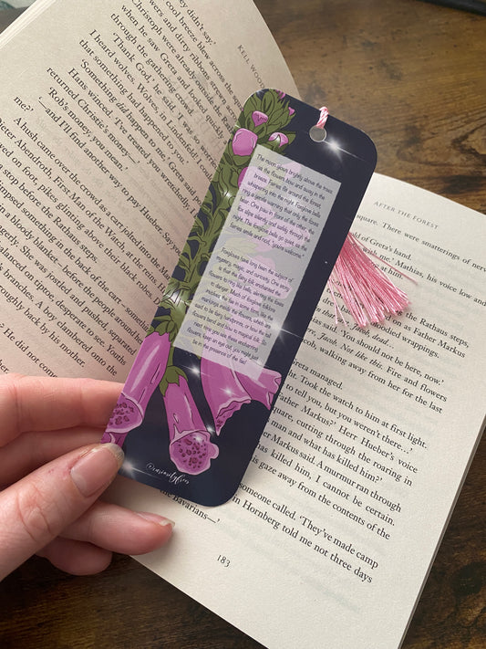 Foxglove Folklore tassel bookmark