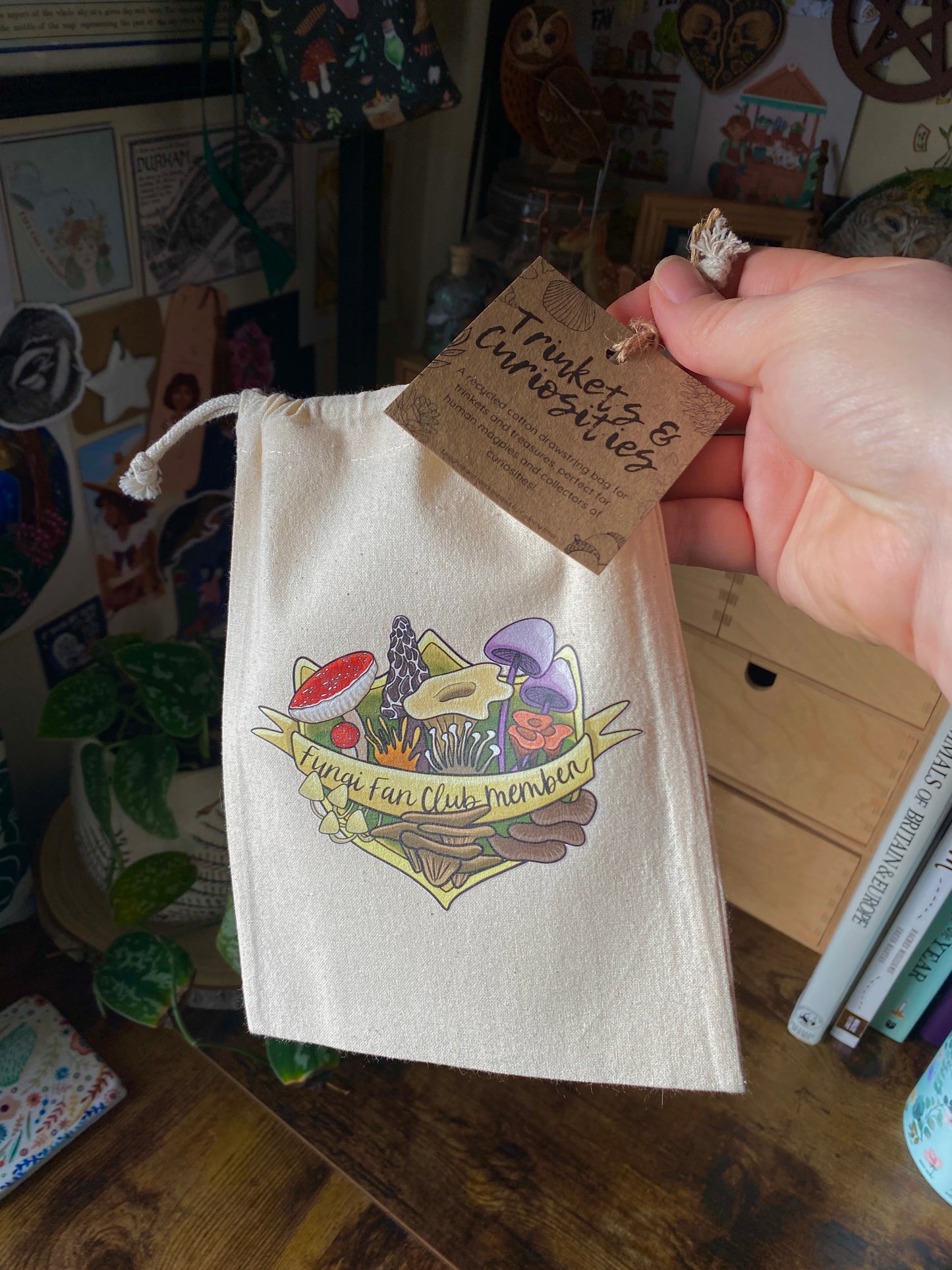 Fungi Fan Club drawstring bag