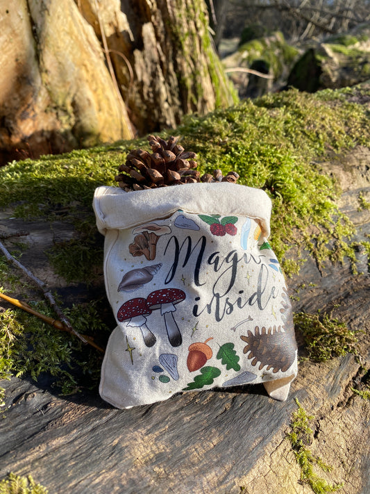 Pocket Treasure drawstring cotton bag