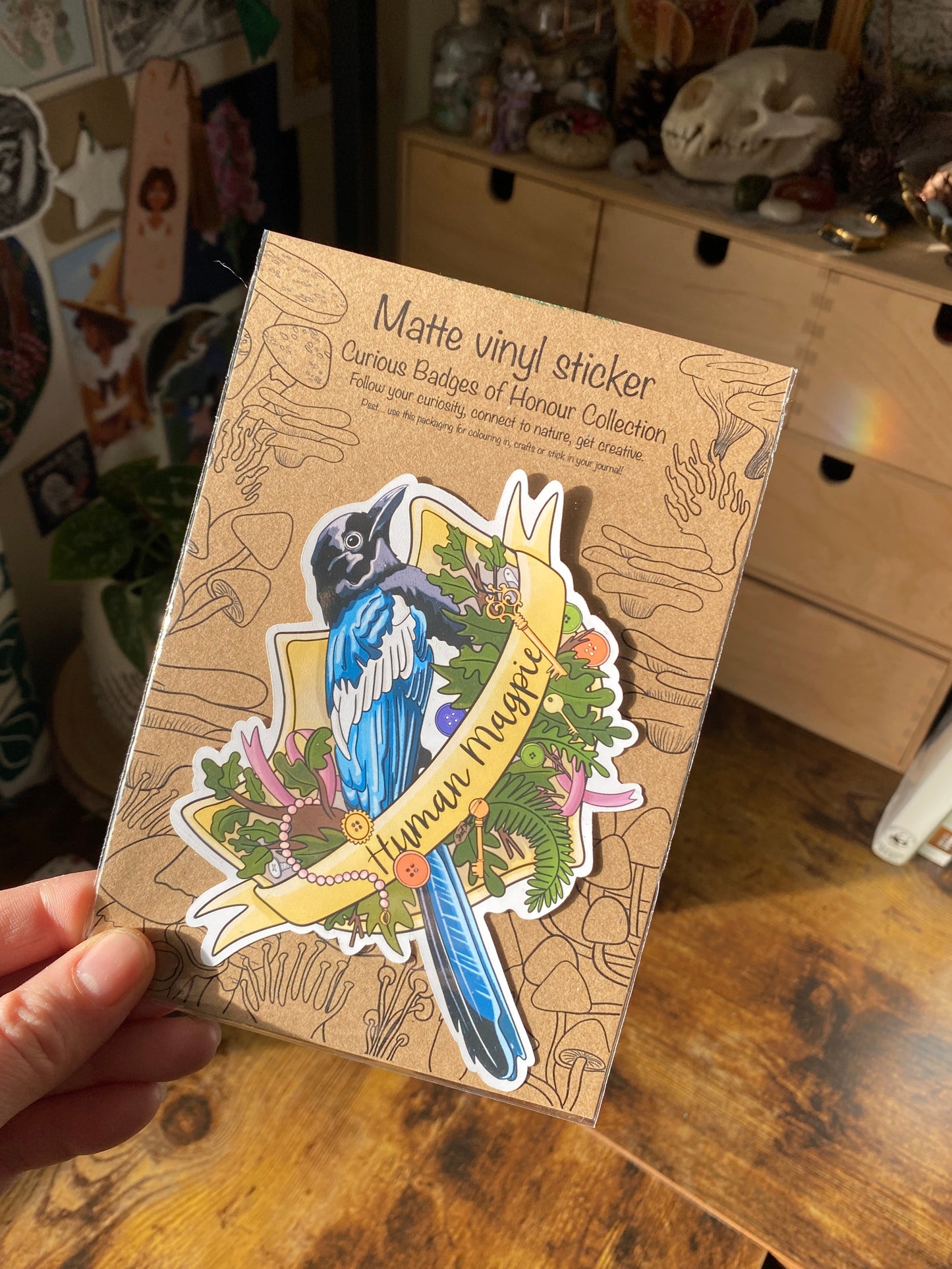 Human Magpie vinyl sticker